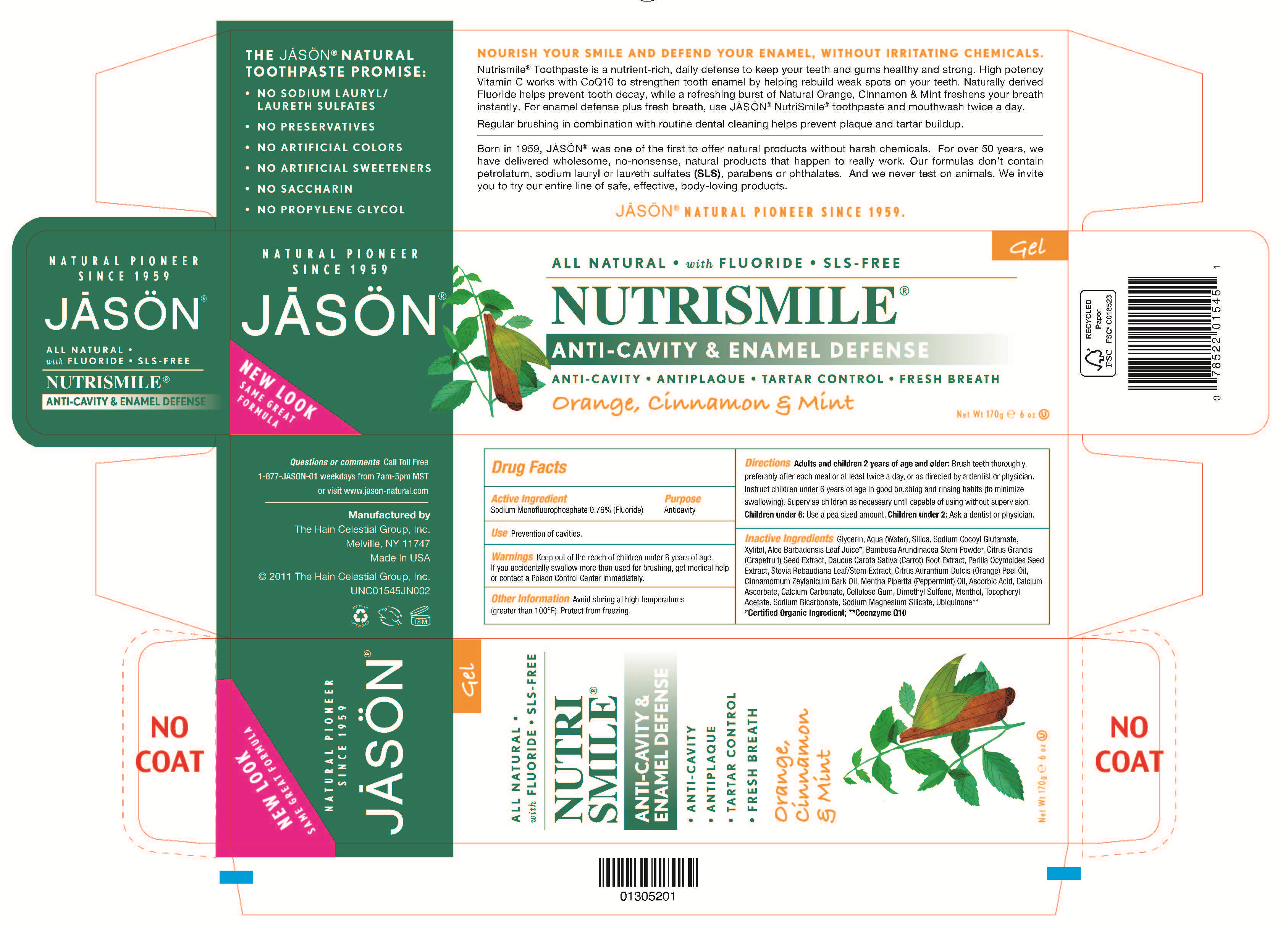 Jason Nutrismile Anticavity Orange Cinnamon Mint